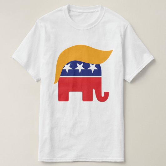 Donald Trump Hair GOP Elephant-Logo T-Shirt (Design vorne)
