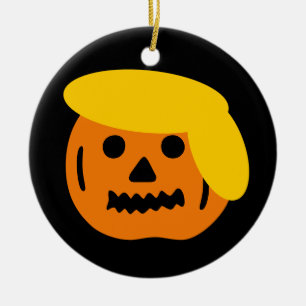 Donald Trump Halloween Kürbis-Kopfschnitzerei Keramik Ornament