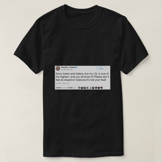 Donald Trump High IQ Tweet Sticker.png T-Shirt (Design vorne)