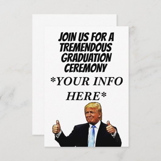 DONALD TRUMP HOCHSCHULE EINLAGEN SAVE THE DATE (Vorne/Hinten)