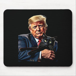 Donald Trump Holding Cat Graphic Funny Political M Mousepad