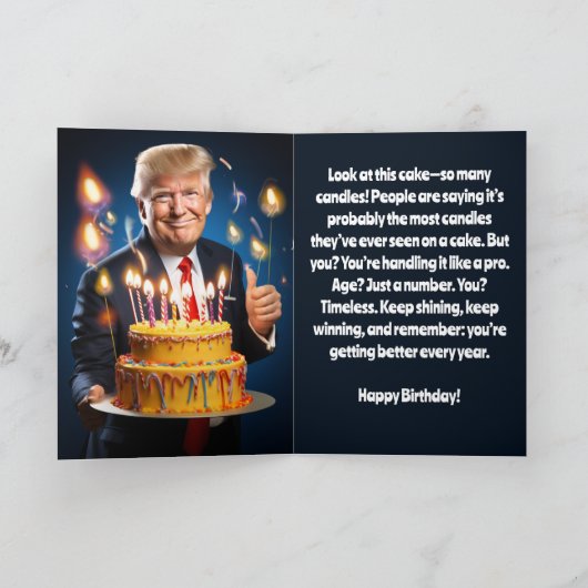 DONALD TRUMP HUMOROUS BIRTHDAY CARD KARTE (Innenseite)