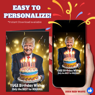 DONALD TRUMP HUMOROUS BIRTHDAY CARD KARTE