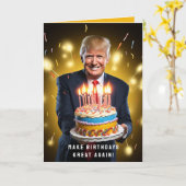 DONALD TRUMP HUMOROUS BIRTHDAY CARD KARTE (Gelbe Blume)