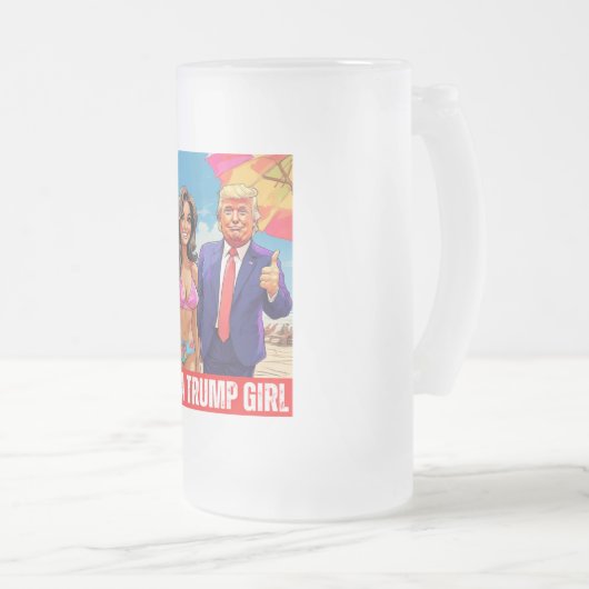 DONALD TRUMP - ICH BIN EIN TRUMP-MÄDCHEN MATTGLAS BIERGLAS (VorderseiteRechts)