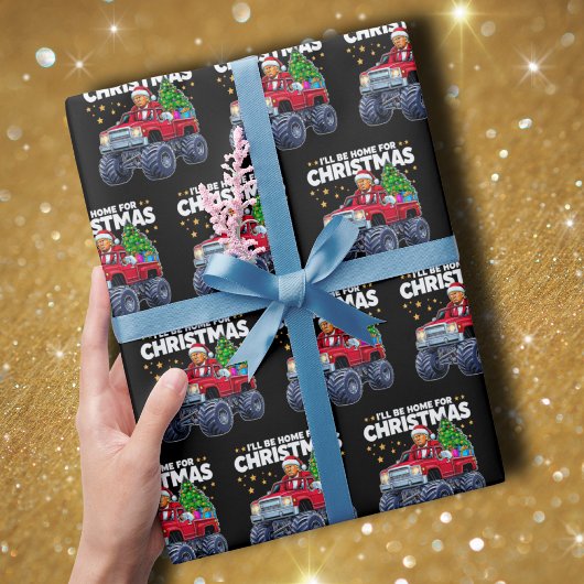 Donald Trump | Ich bin für Weihnachten Zuhause Geschenkpapier
