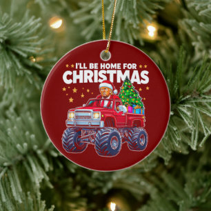 Donald Trump   Ich bin für Weihnachten Zuhause Keramik Ornament