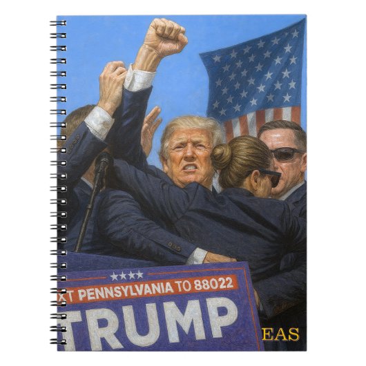 Donald Trump Iconic Fist Foto Monogram Notebook Notizblock (Vorderseite)