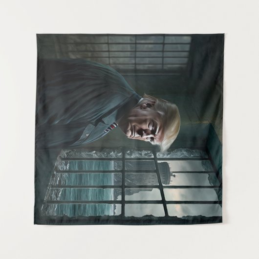 Donald Trump im Gefängnis von Alcatraz Wandteppich (Vorderseite (Horizontal))