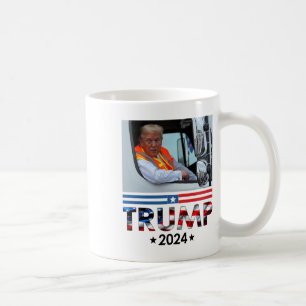 Donald Trump in Garbyge Truck Team Garage für Trum Kaffeetasse