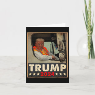 Donald Trump in Müllwagen-Team Müll für Trump Karte
