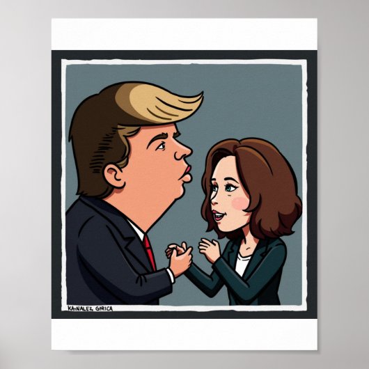 Donald Trump ist Kamala Harris die entscheidende W Poster (Vorne)