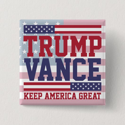 Donald Trump JD Vance 2024 Behielt Amerika groß Button (Vorderseite)