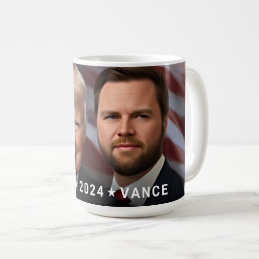 Donald Trump JD Vance 2024 Politisch Kaffeetasse (VorderseiteRechts)