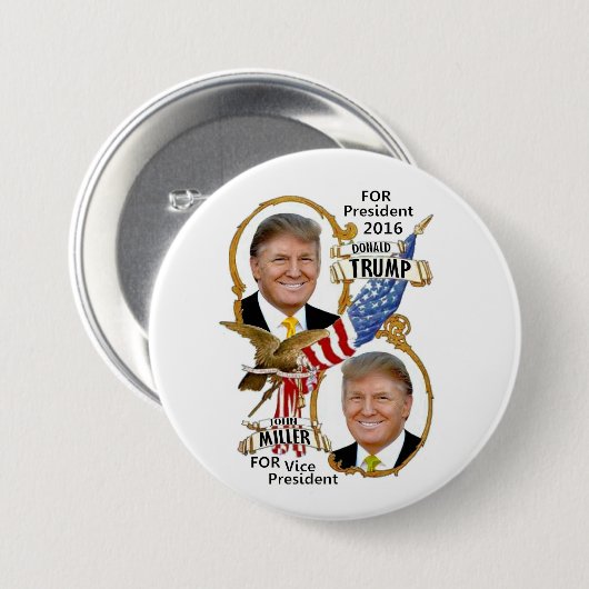 Donald Trump/John Miller Button (Vorne & Hinten)
