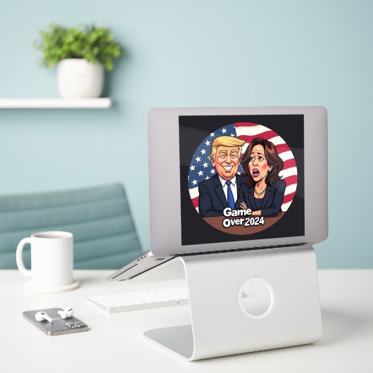 Donald Trump Kamala harris Aufkleber (Laptop auf Schreibtisch)