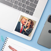 Donald Trump Kamala harris Aufkleber (Laptop mit iPhone)