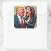 Donald Trump Kamala harris Quadratischer Aufkleber (Tasche)