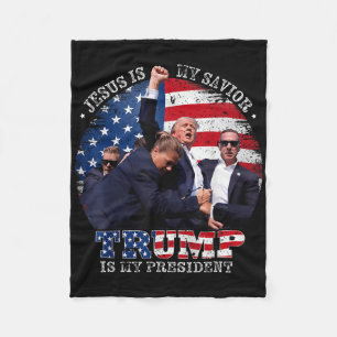 Donald Trump kämpft gegen Jesus ist mein Retter Tr Fleecedecke