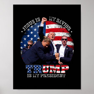 Donald Trump kämpft Jesus ist mein Erlöser Trump i Poster