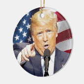 Donald Trump Keramikornament (Links)