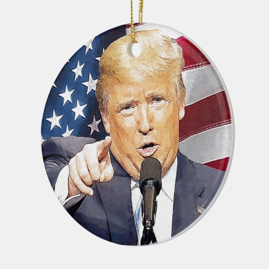 Donald Trump Keramikornament (Links)