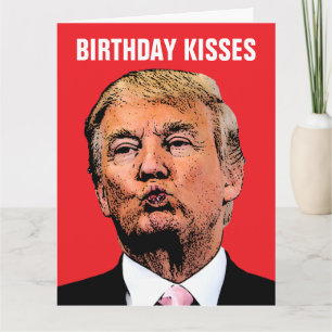 DONALD TRUMP KISS BIRTHDAY Grußkarte Karte