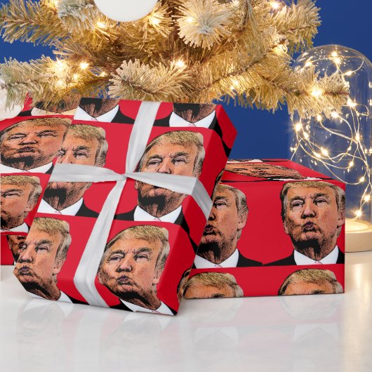 DONALD TRUMP KISS CHRISTMAS WRAPPING PAPIER GESCHENKPAPIER (Feiertage)