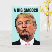 DONALD TRUMP KISS FUNNY HELLO CARD KARTE (Gelbe Blume)