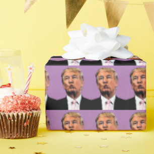 DONALD TRUMP KISS GEBURTSTAGES WRAPPING PAPIER GESCHENKPAPIER