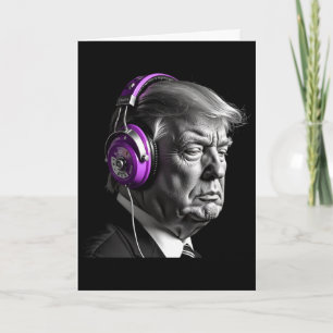 Donald Trump Kopfhörer Lustig Präsident Dj Kunst Karte