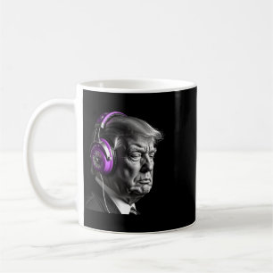 Donald Trump Kopfhörer Lustiger Präsident Dj Art  Kaffeetasse