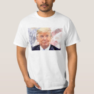 Donald Trump lächelt unter amerikanischer Flagge T-Shirt