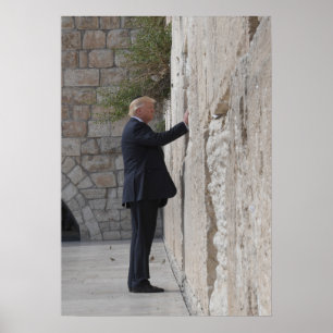 Donald Trump legt Anmerkung in Western-Wand Poster