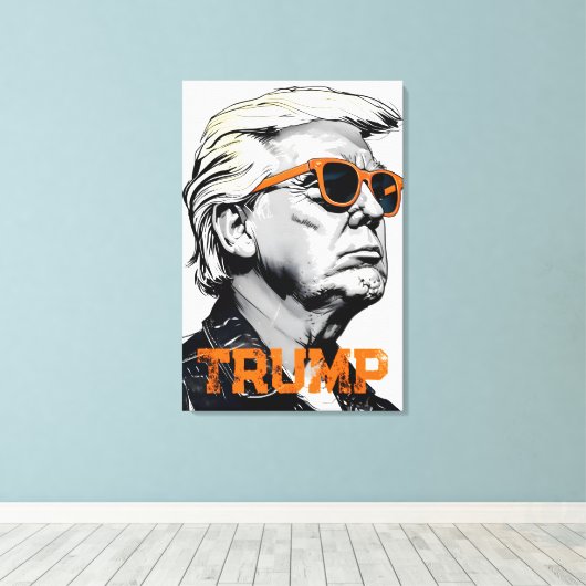 Donald Trump Leinwanddruck (Insitu (Holzboden))