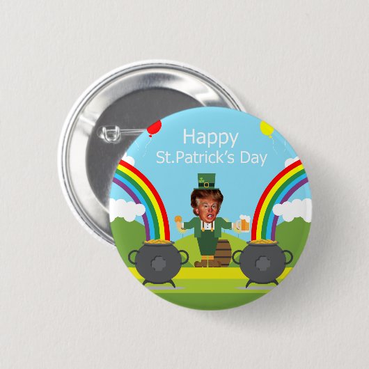 Donald Trump leprechaun Button (Vorne & Hinten)