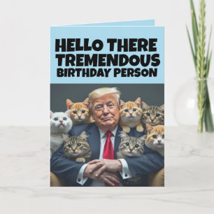 DONALD TRUMP LUSTIGE GRUßKARTE MIT KATZE KARTE