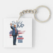 Donald Trump macht Amerika zum großen Schlüsselanh Schlüsselanhänger (Rückseite)