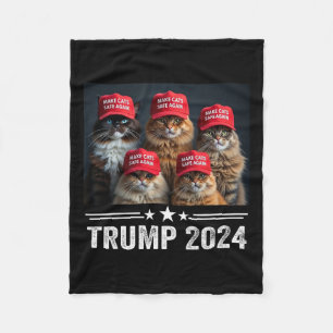 Donald Trump macht Cats wieder sicher Red Hat 2024 Fleecedecke