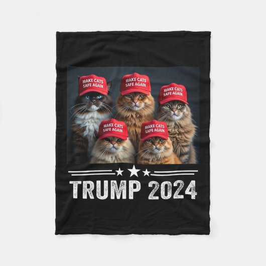 Donald Trump macht Cats wieder sicher Red Hat 2024 Fleecedecke (Vorderseite)