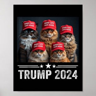 Donald Trump macht Cats wieder sicher Red Hat 2024 Poster