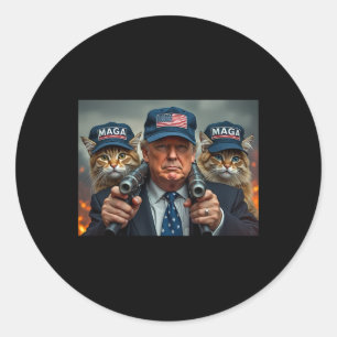 Donald Trump macht Cats wieder sicher Red Hat 2024 Runder Aufkleber