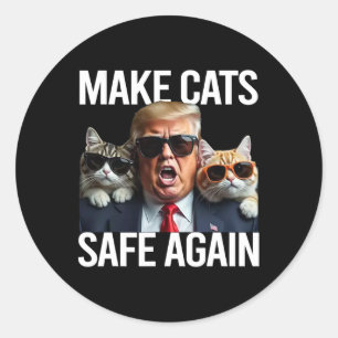 Donald Trump macht Cats wieder sicher Red Hat 2024 Runder Aufkleber