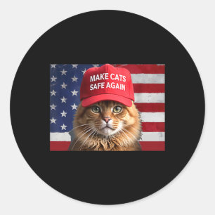 Donald Trump macht Cats wieder sicher Red Hat 2024 Runder Aufkleber