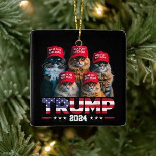 Donald Trump macht Cats wieder sicherer Red Hat 20 Keramikornament