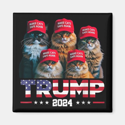 Donald Trump macht Cats wieder sicherer Red Hat 20 Magnet (Vorne)