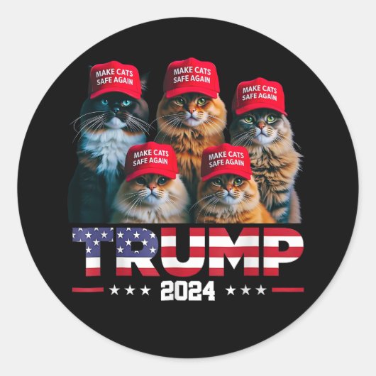 Donald Trump macht Cats wieder sicherer Red Hat 20 Runder Aufkleber (Vorderseite)