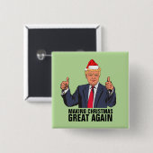 DONALD TRUMP MACHT CHRISTMAS WIEDER GROSSE BUTTONS (Vorne & Hinten)