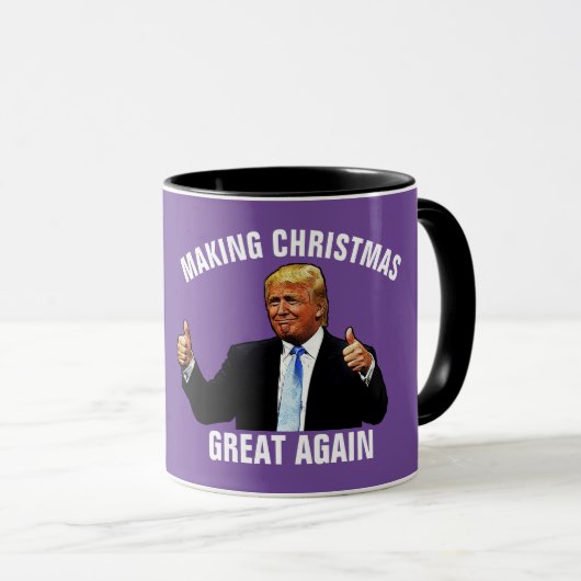 DONALD TRUMP MACHT CHRISTMAS WIEDER GROSSEN KAFFEE TASSE (VorderseiteRechts)