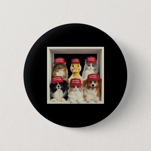 Donald Trump macht Haustiere wieder sicher Red Hat Button (Vorderseite)